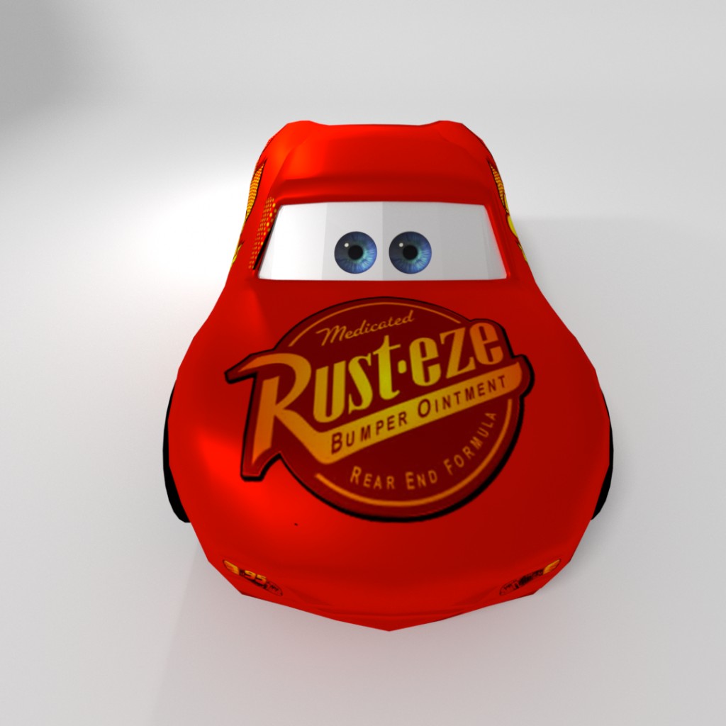 Low Poly Lightning McQueen preview image 2